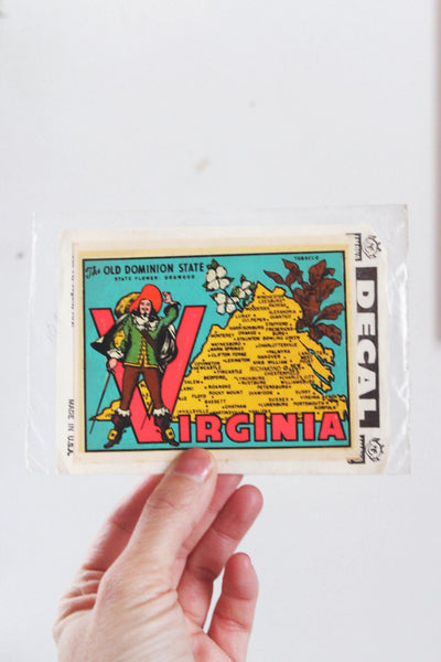 Vintage State Decal with Framing Options New York Oregon Virginia
