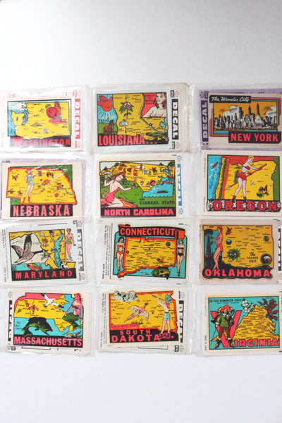 Vintage State Decal with Framing Options New York Oregon Virginia