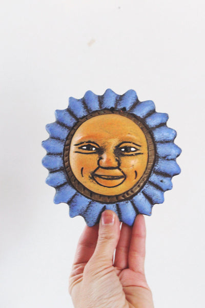 Vintage Celestial Sun Moon Pottery Wall Art | Sold Individually