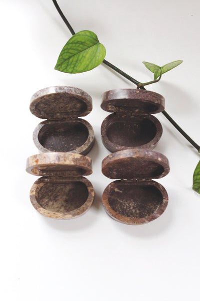 Vintage Soapstone Marble Hinge Trinket Box | Sold Individually