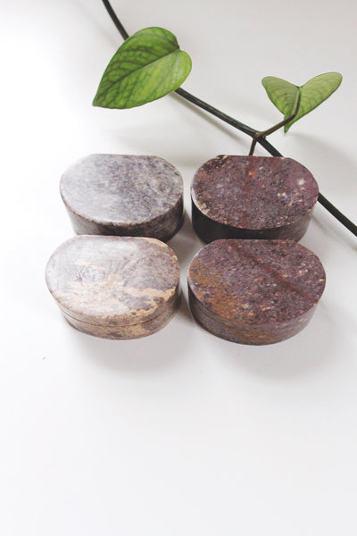 Vintage Soapstone Marble Hinge Trinket Box | Sold Individually