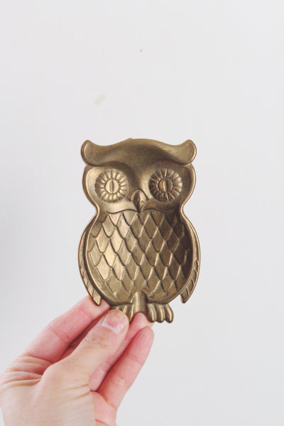 Vintage Brass Owl Trinket Dish | Sold Individually