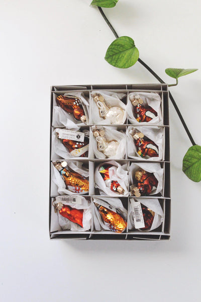 Vintage Mercury Glass Hand Painted Animal Christmas Ornaments Dept 56 Czech Republic NWT 2" | Sold Individually