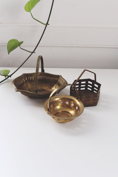 Vintage Brass Basket Trinket Dish | Sold Individually