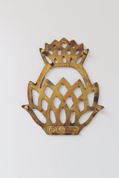 Vintage Brass Pineapple Trivet or Wall Hanging