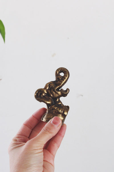 Vintage Brass Small Animal Figurine - Mouse, Elephant, Bird