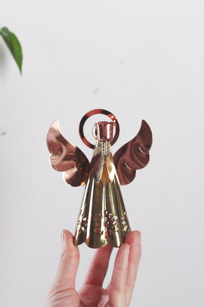 Vintage Brass Copper Angels Candle Stick Holder | Vintage Candle Holder | Vintage Christmas Decor | Mid Century Decor | Sold Individually