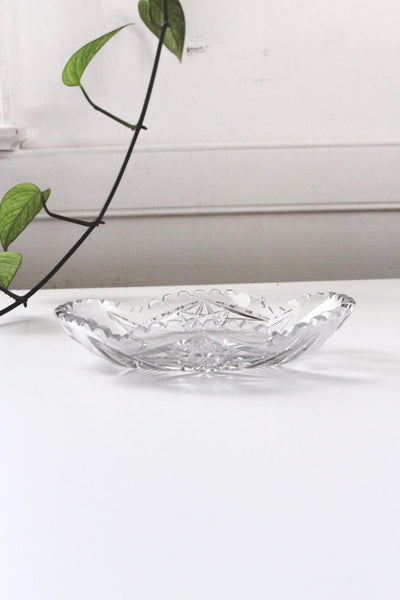 Antique ABP American Brilliant Cut Glass Oval Celery Relish Tray Dish