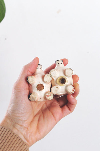 Vintage Ceramic Pig Salt Pepper Shakers Set