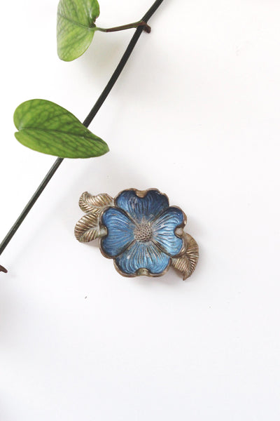 Vintage Enamel Dogwood Flower Trinket Dish