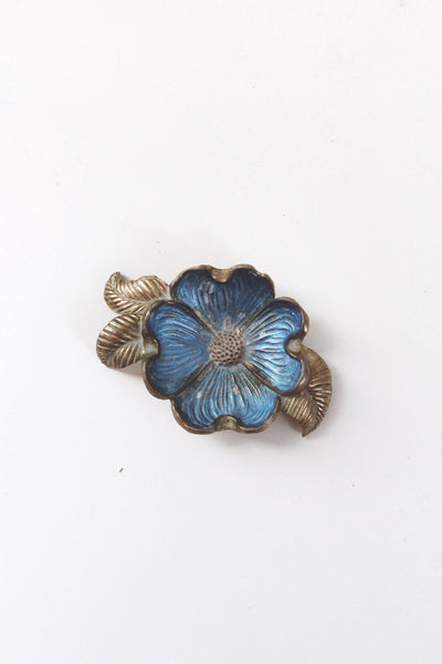 Vintage Enamel Dogwood Flower Trinket Dish