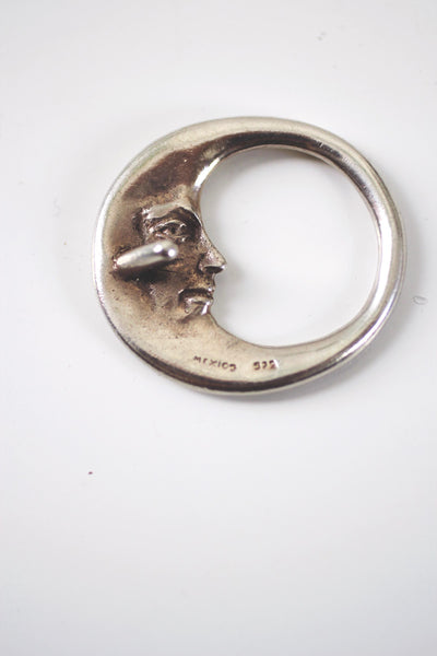 Vintage Sterling Silver Mexico Moon Belt Buckle
