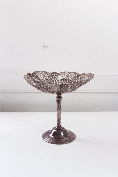Vintage International Silver Co 1936 Lovelace Silverplate Pedestal Compote Candy Dish