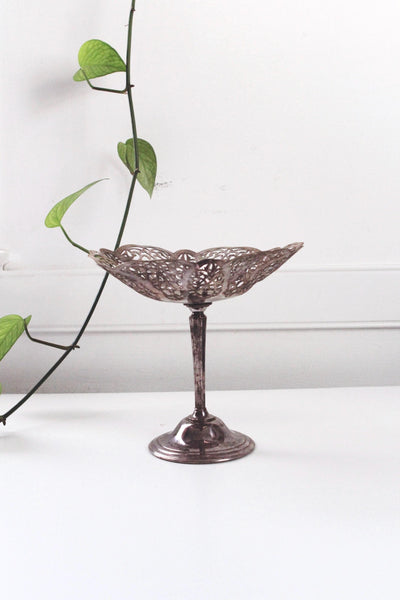 Vintage International Silver Co 1936 Lovelace Silverplate Pedestal Compote Candy Dish