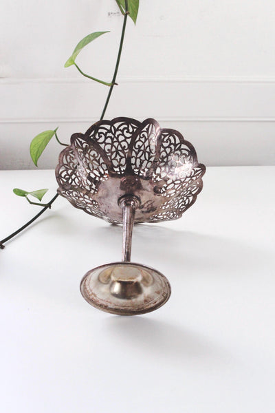 Vintage International Silver Co 1936 Lovelace Silverplate Pedestal Compote Candy Dish
