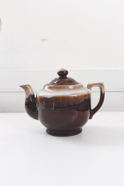 Vintage McCoy Brown Drip Glaze Ceramic Teapot