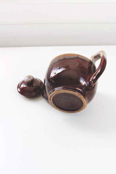 Vintage McCoy Brown Drip Glaze Ceramic Teapot