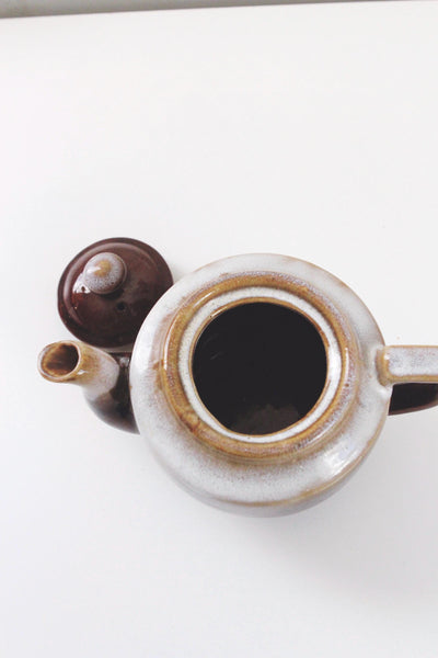 Vintage McCoy Brown Drip Glaze Ceramic Teapot