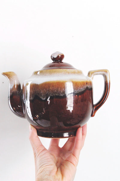 Vintage McCoy Brown Drip Glaze Ceramic Teapot
