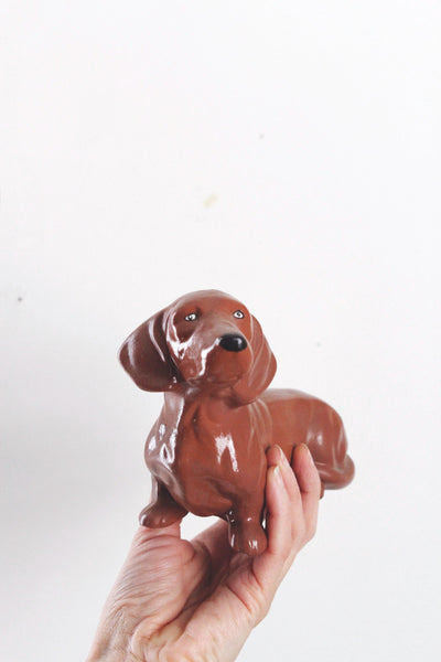 Vintage Hand Painted Ceramic Dachshund Dog Figurine