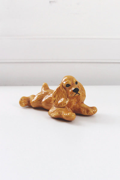 Vintage Hand Painted Ceramic Cocker Spaniel Dog Figurine