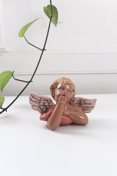 Vintage Hand Painted Ceramic Angel Cherub Figurine