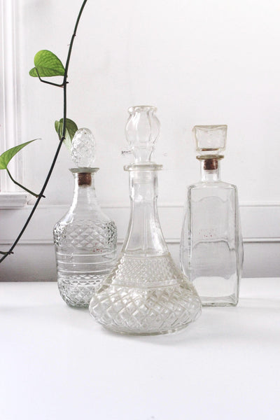 Vintage Mid Century Wine Liquor Glass Decanter Barware | Sold Individually