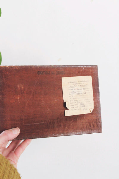 Vintage Polish Folk Art Wooden Trinket Box Floral Hinged Lid