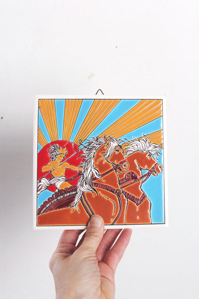 Vintage Niarchos Hellas Greek Mythology Handmade Ceramic Wall Tile | Sold Individually