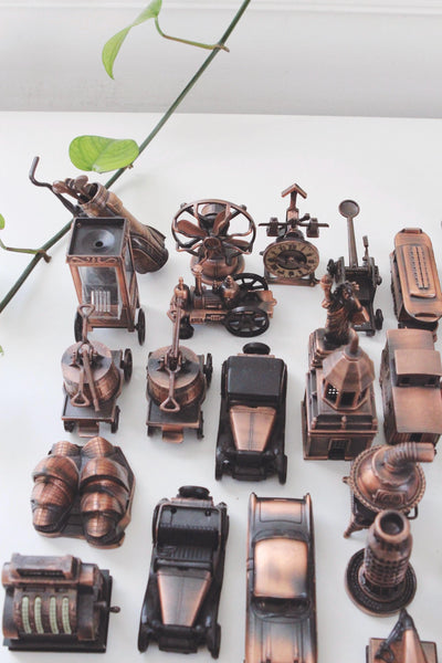 Vintage Miniature Die-Cast Metal Antique Copper Pencil Sharpeners