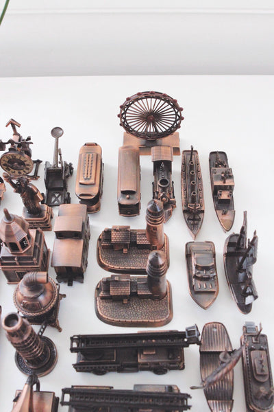 Vintage Miniature Die-Cast Metal Antique Copper Pencil Sharpeners