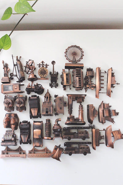 Vintage Miniature Die-Cast Metal Antique Copper Pencil Sharpeners