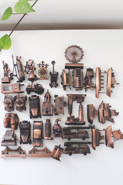 Vintage Miniature Die-Cast Metal Antique Copper Pencil Sharpeners