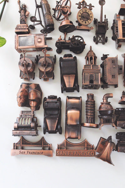 Vintage Miniature Die-Cast Metal Antique Copper Pencil Sharpeners