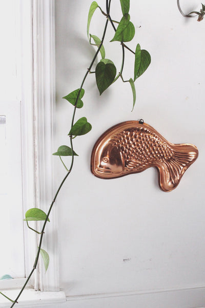 Vintage Copper Fish Wall Hanging Mold Large