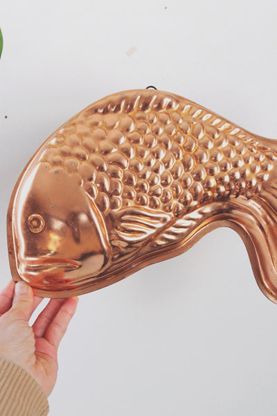 Vintage Copper Fish Wall Hanging Mold Large