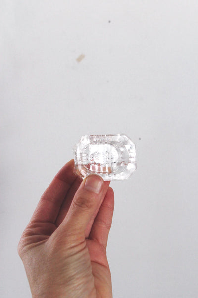 Vintage Pressed Glass Octagonal Salt Cellars Set