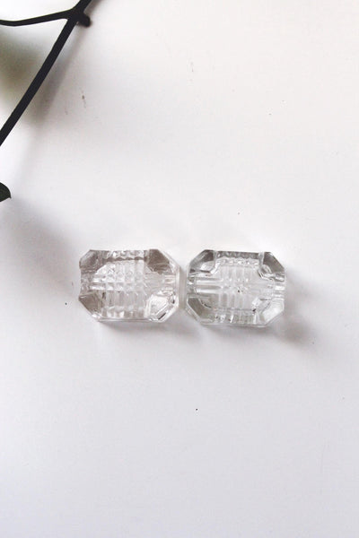 Vintage Pressed Glass Octagonal Salt Cellars Set