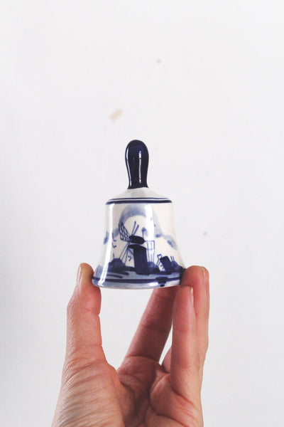 Vintage Hand Painted Delft Blue Ceramic Bell Holland
