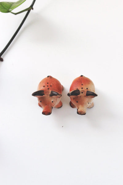 Vintage Ceramic Pig Salt Pepper Shakers Set