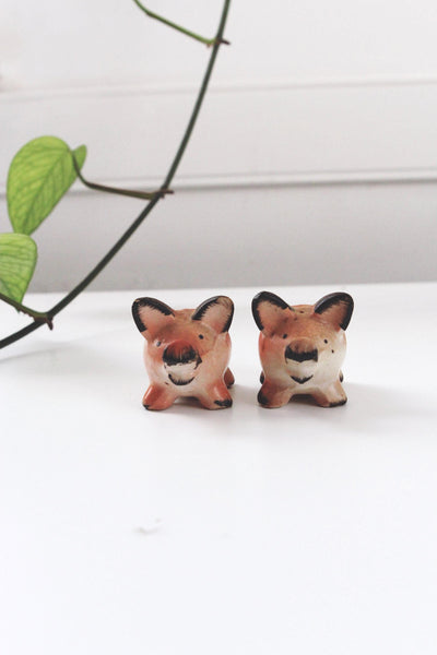 Vintage Ceramic Pig Salt Pepper Shakers Set