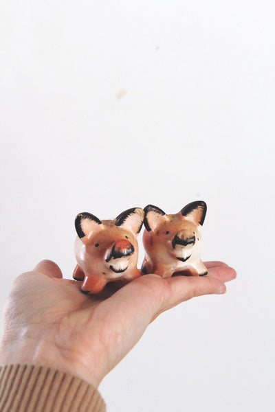 Vintage Ceramic Pig Salt Pepper Shakers Set