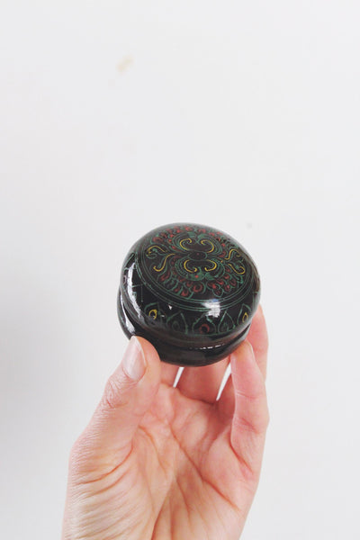 Vintage Kashmiri Hand Painted Paper Mache Duck Trinket Box