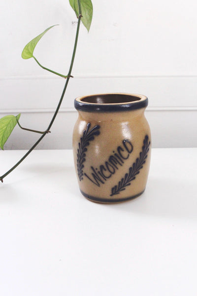 Vintage Beaumont Brothers Pottery (BBP) Wiconico Salt-Glazed Pottery Stoneware Jar Crock