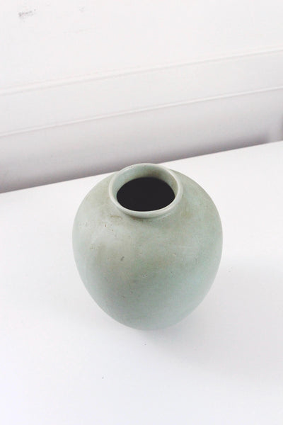 Vintage Hand Made Studio Pottery Sage Green Matte Glaze Ceramic Vase