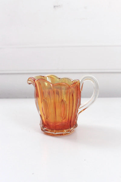 Vintage Dugan Marigold Iridescent Carnival Glass Creamer