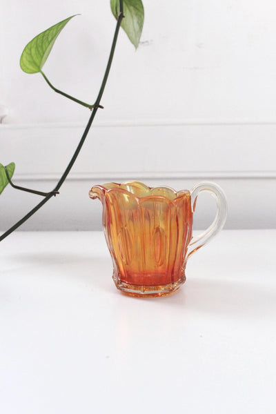 Vintage Dugan Marigold Iridescent Carnival Glass Creamer