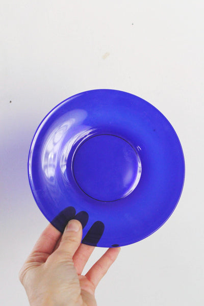 Vintage Cobalt Blue Glass Salad Dessert Plates | Sold Individually
