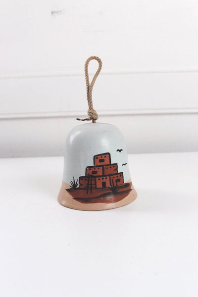 Vintage Southwestern Ceramic Pottery Bell Wind Chime