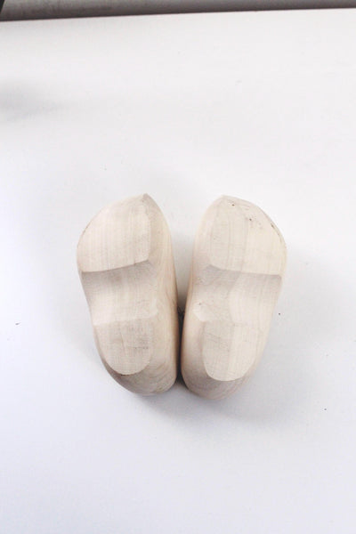 Miniature Hand Made Natural Finish Dutch Wooden Clogs Holland